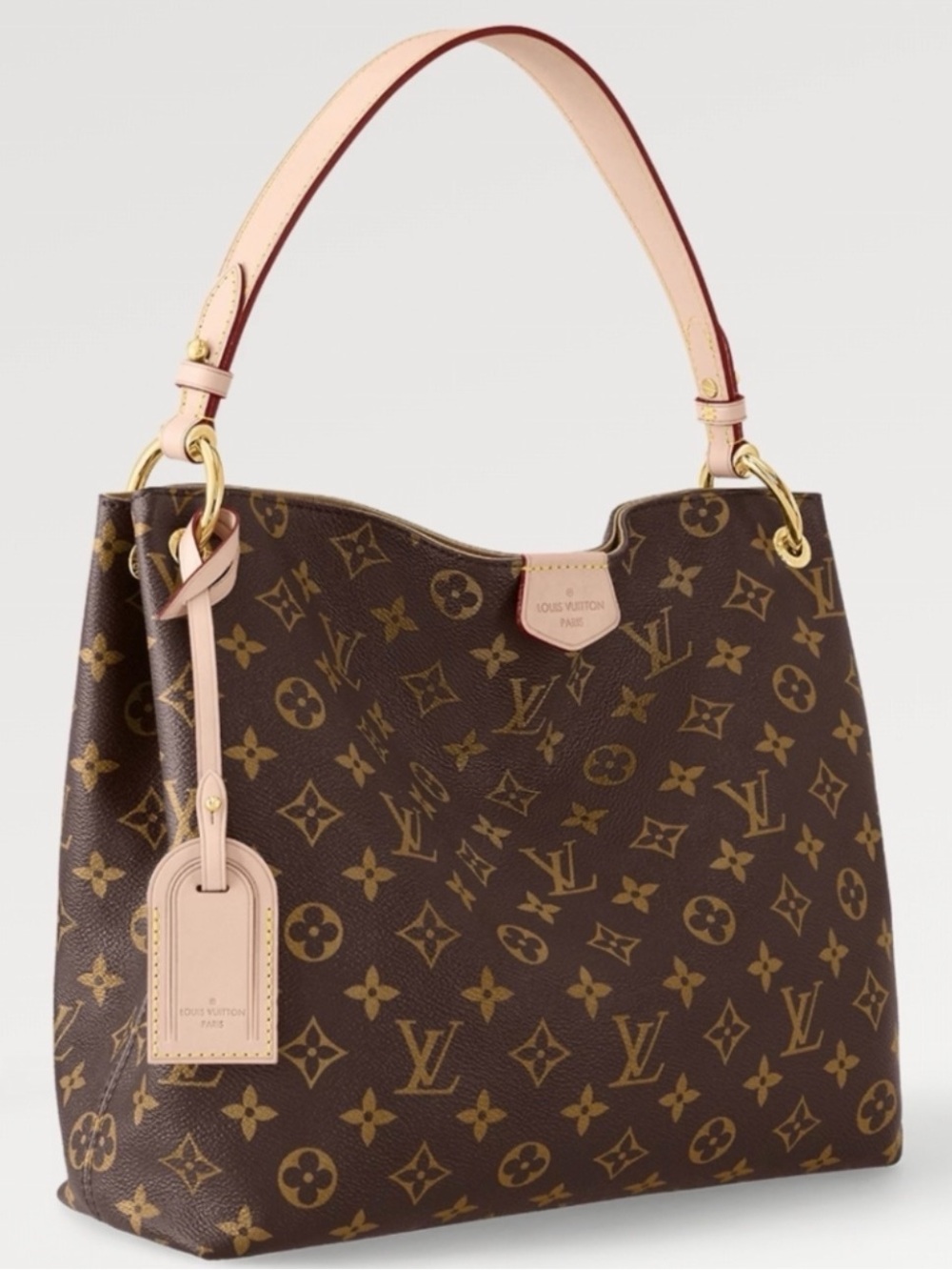 Louis Vuitton Grateful Monogram Canvas Shoulder Bag with Red Interior